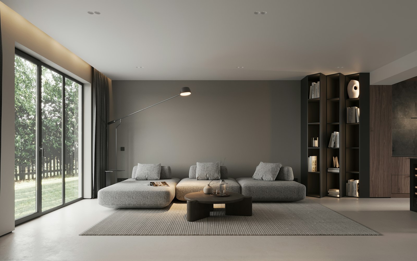 Grey modular sofa